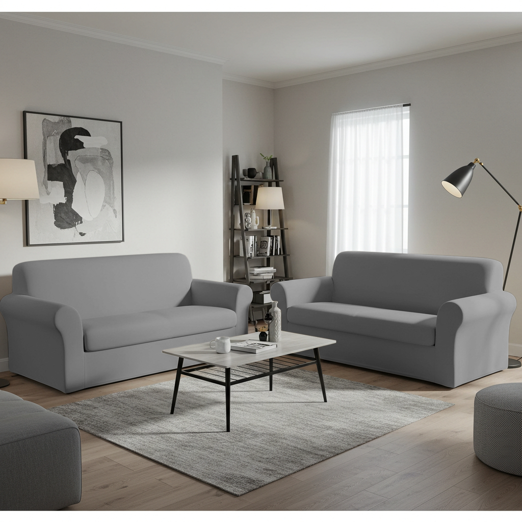 Kit Capa de Sofá Malha 2 e 3 Lugares se Molda ao Sofá Coladinha SmartStretch