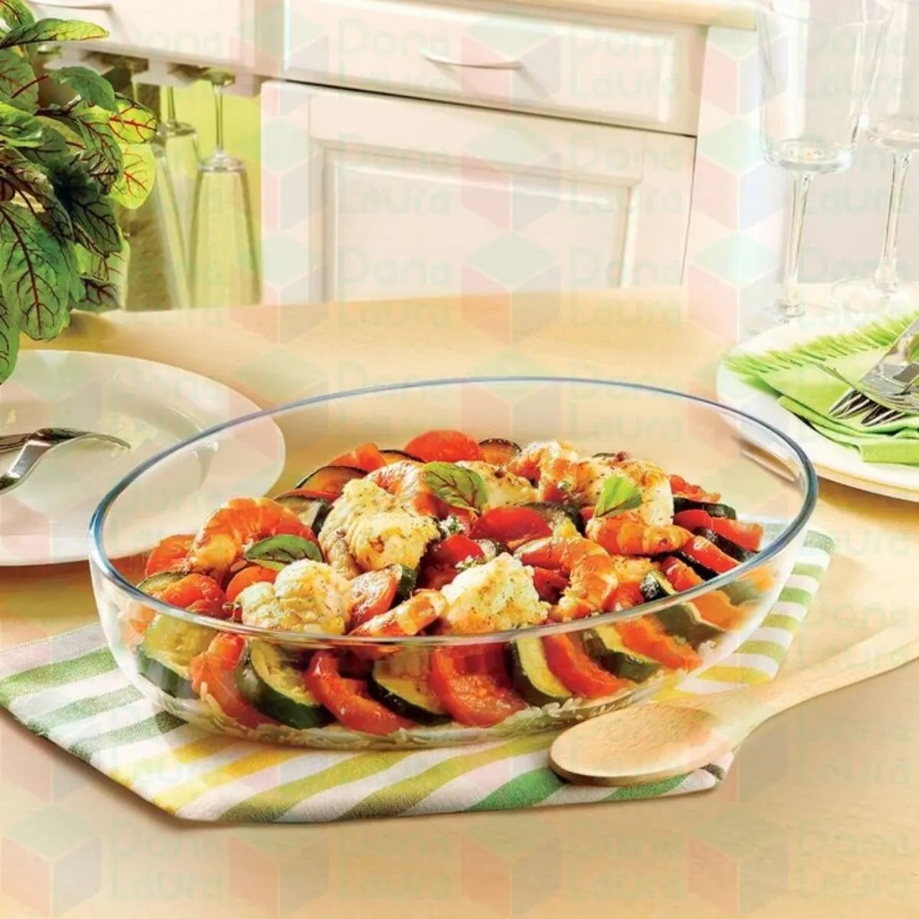 Saladeira Tigela Oval De Vidro 2800ml