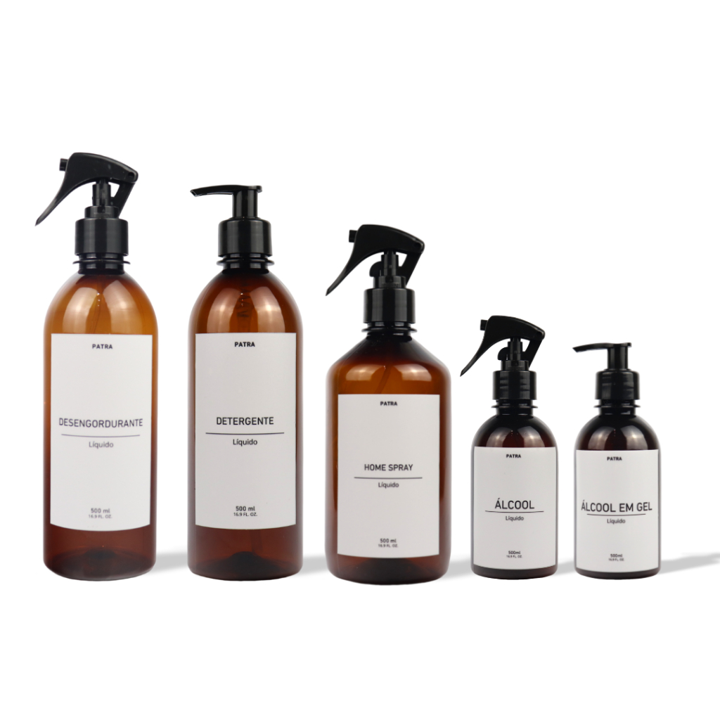 Kit limpeza PET âmbar 5 pçs PATRA em Oferta na Shopee