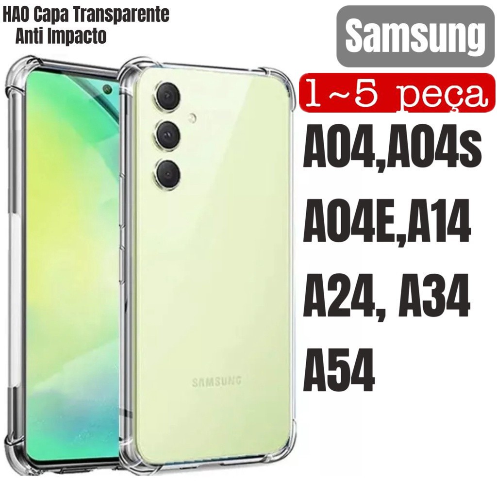Capa Transparente TPU Anti Shock Para Samsung Galaxy A04 4G A04S A04E A14 A24 A34 A54 5G