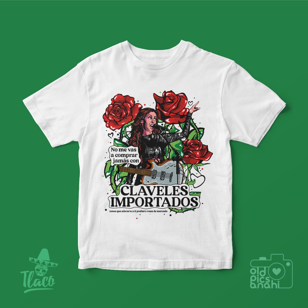 Camiseta Claveles Importados (Anahi) de Algodão Unissex