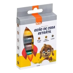Giz de Cera Retrátil com 6 cores - Brw