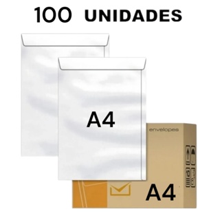 Envelope Para Folha A4 Branco Sof32 80g Pacote Com 100 Und Multiuso Cabe Folha tamanho A4 Kit c/ 100 em Oferta na Shopee