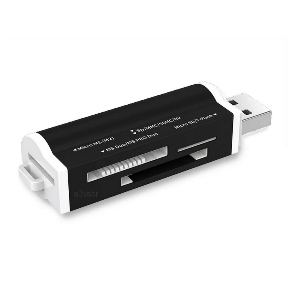 Leitor de cartão memória micro tf sd hc xc m2 ms pro duo adaptador gravador cabo plug usb conector