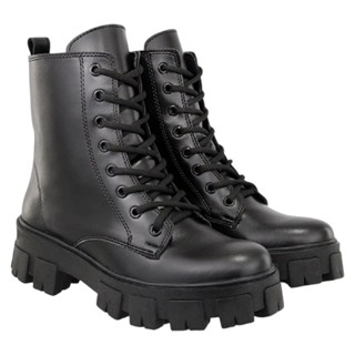 Bota Feminina  Bloguerinha Tratorada Cano Médio Preto 33 ao 40 Novidade em Oferta na Shopee