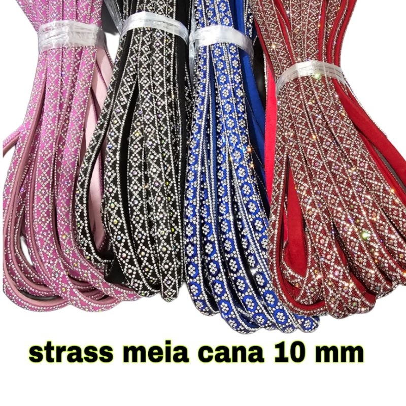 Strass meia cana 10 mm 1 MT em Oferta na Shopee