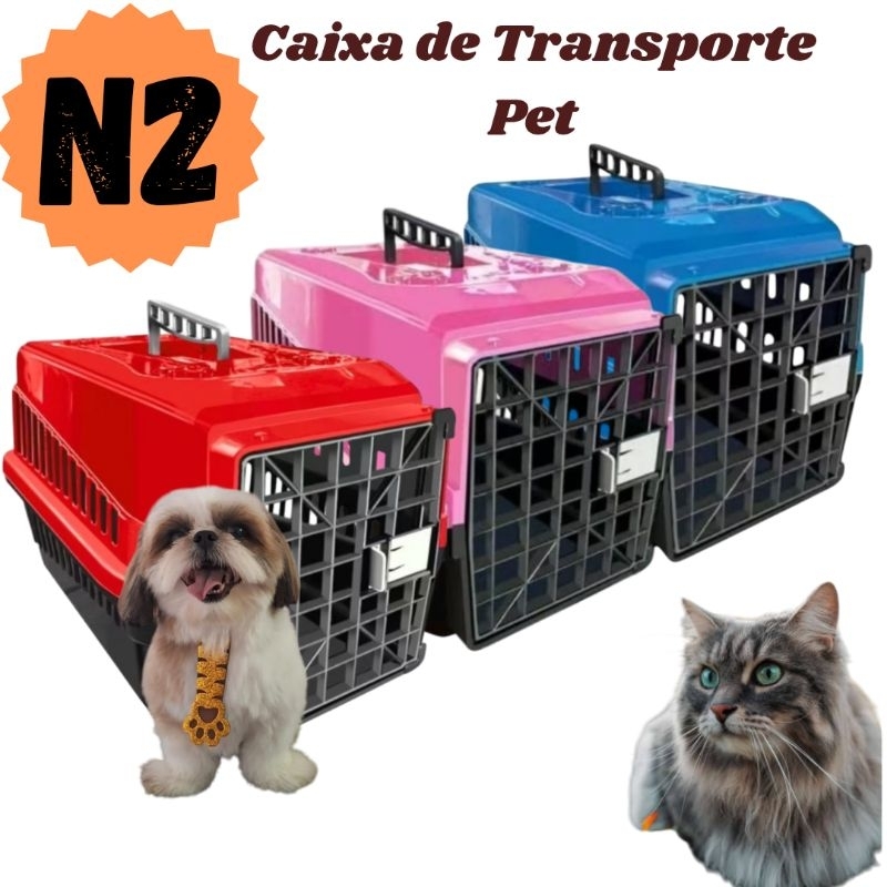 Caixa de Transporte Para Gato e Cachorro N2 Pequeno MP Para Pet em Oferta na Shopee