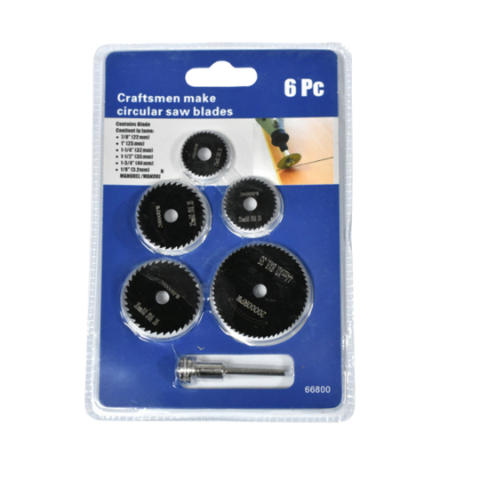 Kit 6 Em 1: 5 Discos Mini Retífica + 1 Haste Lâmina de Corte Metal Madeira para Micro Retifica