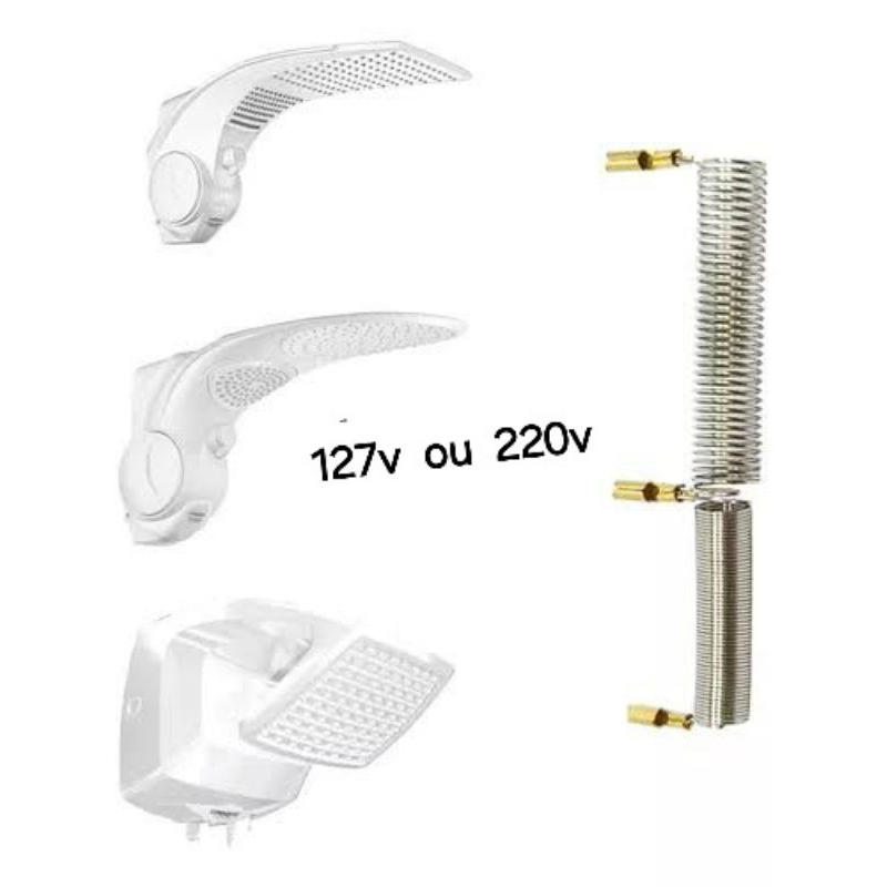 1 unidade Resistência Duo Shower, Quadra e Futura 5.500W 127v ou 7500w 220V para chuveiro Lo renzetti