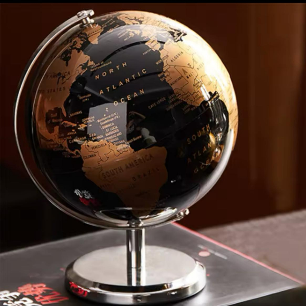 Globo Terrestre Escolar Decorativo Planeta Terra Base de Metal Modelo Premium educativo