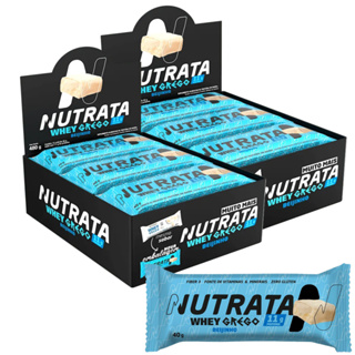 Kit 2x Whey Grego Barrinha de Proteína Display c/ 12 UND 480g - Nutrata em Oferta na Shopee