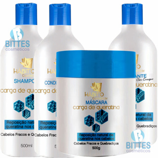 Kit Carga de Queratina Hábito Cosméticos Cauterização Profissional Capilar em Oferta na Shopee