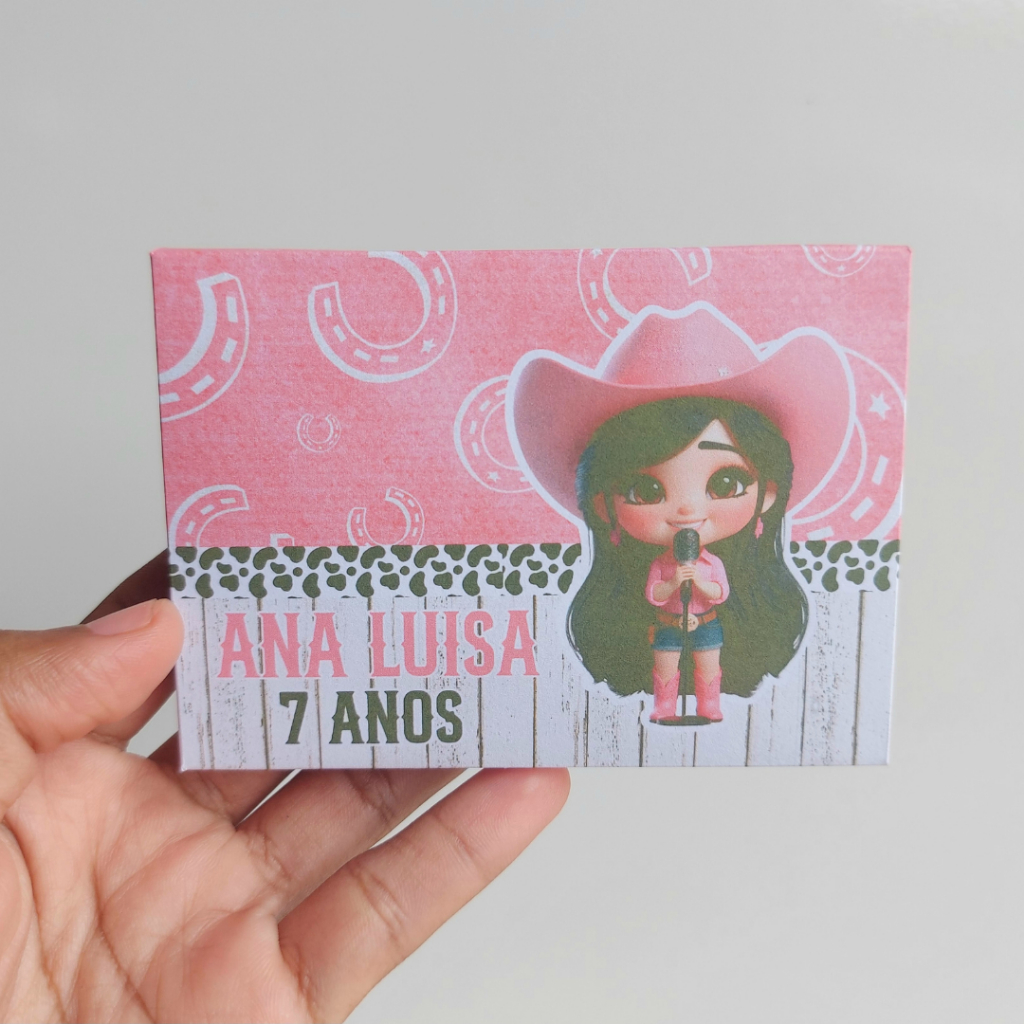 caixa porta kit kat do tema BOIADEIRA CUTE /kit festa lembrancinha personalizada/mimo/aniversário