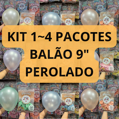 Balão Bexiga Perolado Perola 9 Polegadas Candy Color - 1~4 Pacotes - Pic Pic