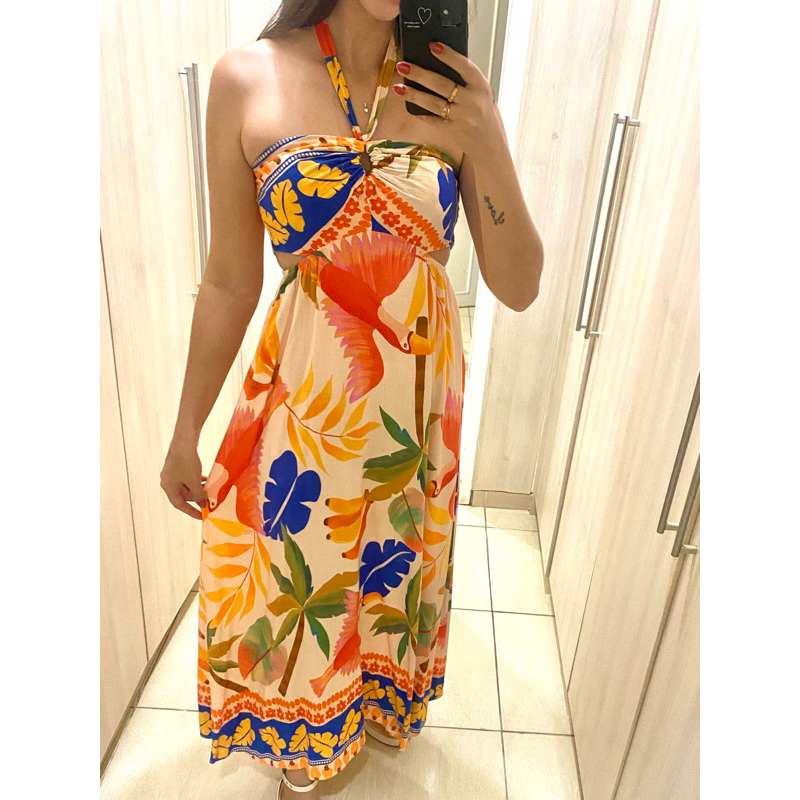 Vestido Longo Estampa Farm