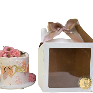 Caixas para mini bolo  com Alça De Apoio E Visor - 15x15x15 em Oferta na Shopee