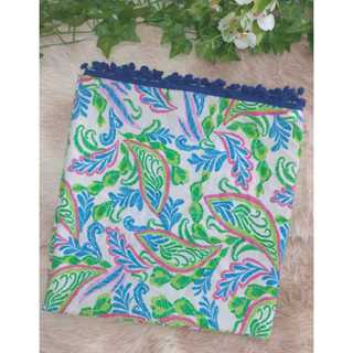 CANGA DE PRAIA COM POMPOM NA BORDA 100% VISCOSE em Oferta na Shopee