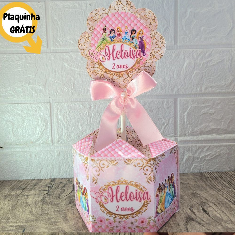 Princesas Disney  Centro de Mesa +Plaquinha  Grátis c/Laços p/ Festa Infantil Aniversário Arranjo Enfeite Lembracinha