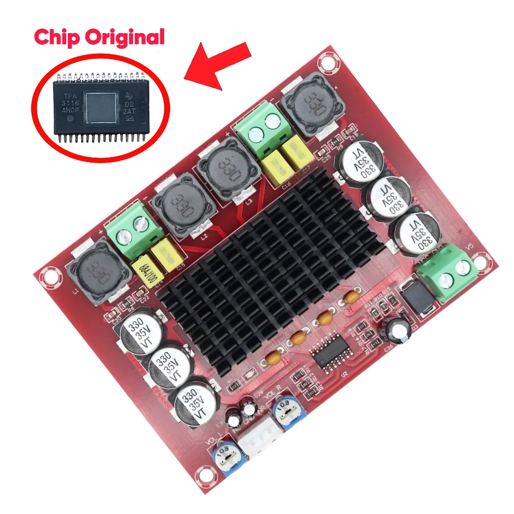 Placa Amplificadora de Som 240W RMS Canal Duplo Estéreo 2x120W Amplificador de Potência TPA3116D2