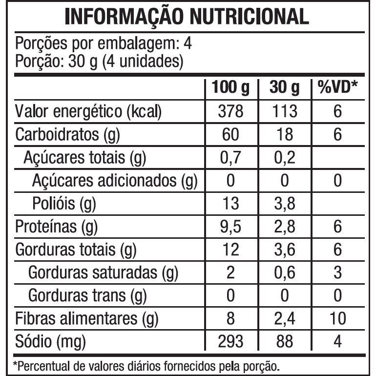 Detalhes do Kit Cookies Castanha Do Pará Integral Zero Açúcar Vitao 120G - 6 Unidades