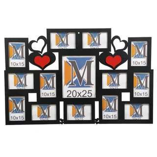 Painel Multifotos em MDF - 13 Aberturas 10x15 + 1 Abertura 20x25 em Oferta na Shopee