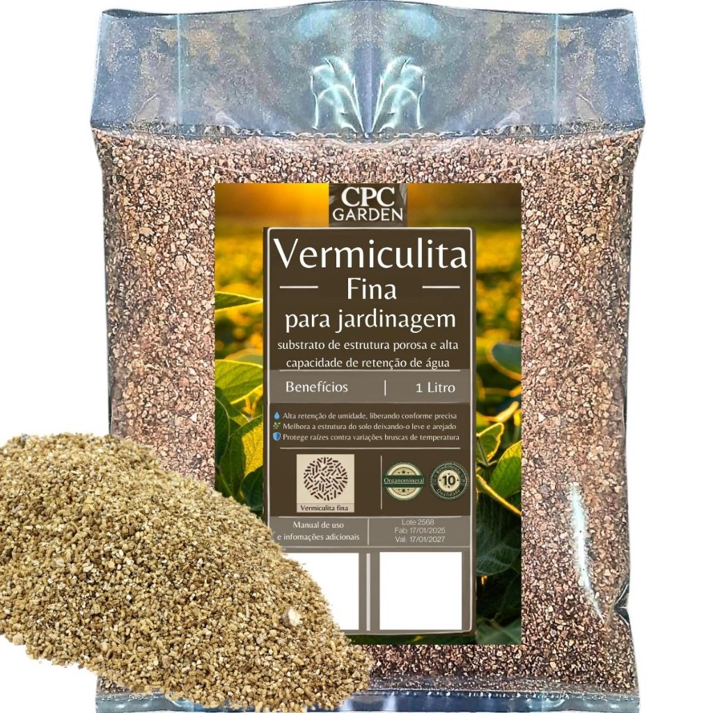 Vermiculita Expandida Fina Premium para Substrato CPC Garden em Oferta na Shopee