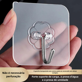 Kit 2/5/10/20 Ganchos Adesivos Universais com Acabamento Metálico - Força e Elegância par…