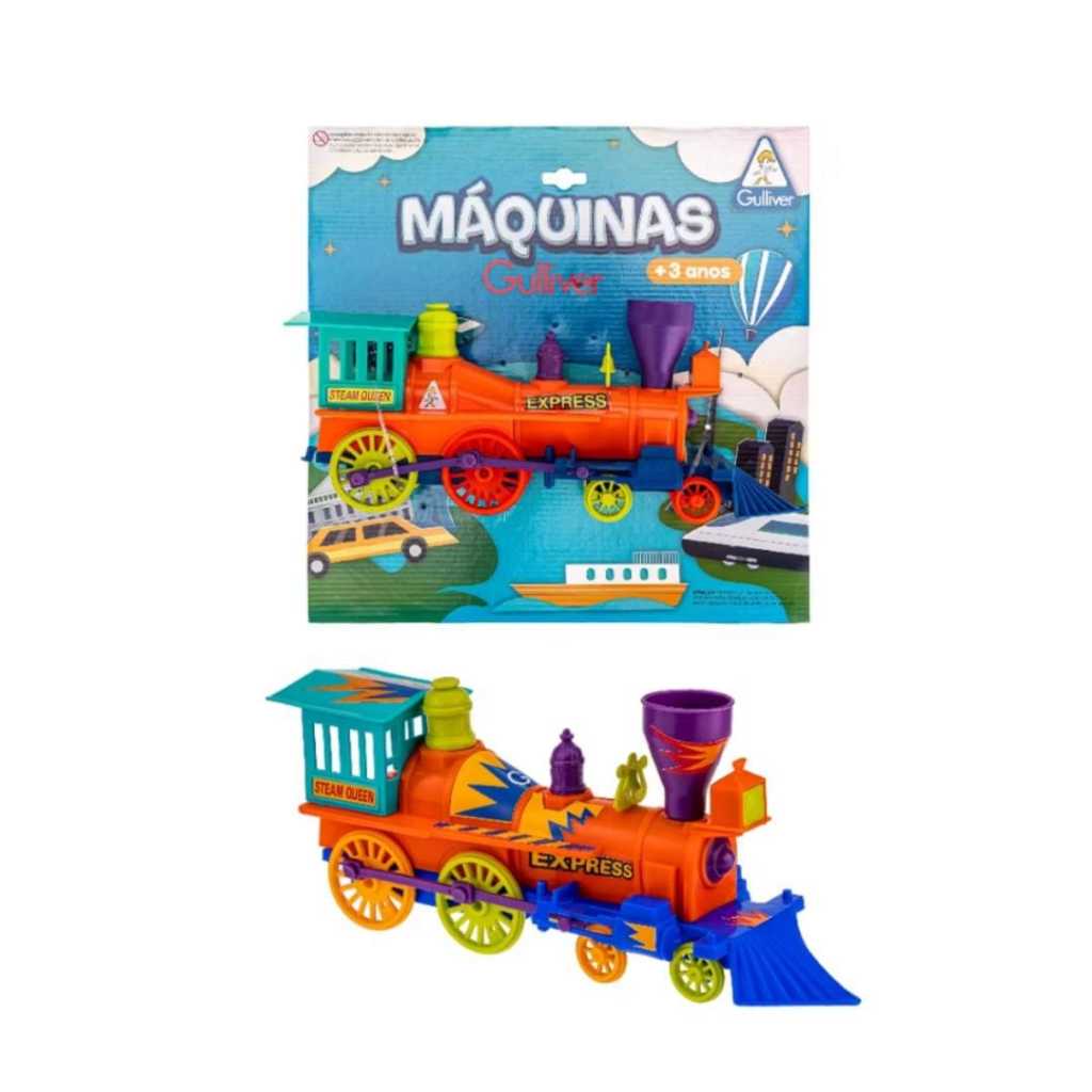 Trem Locomotiva Comitiva Máquinas Gulliver Brinquedo Infantil Encartelado