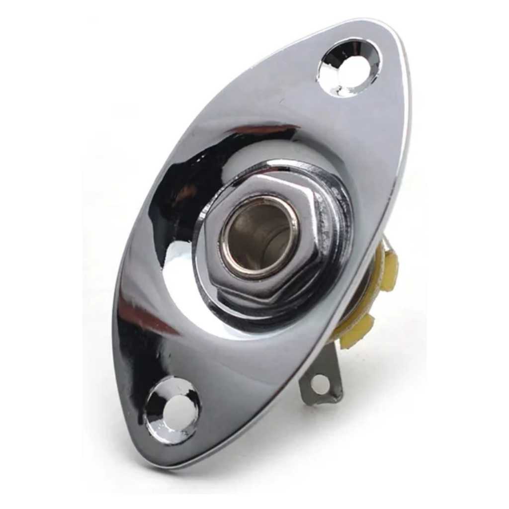 Jack Oval Cromado Guitarra Contra Baixo profissional resistente