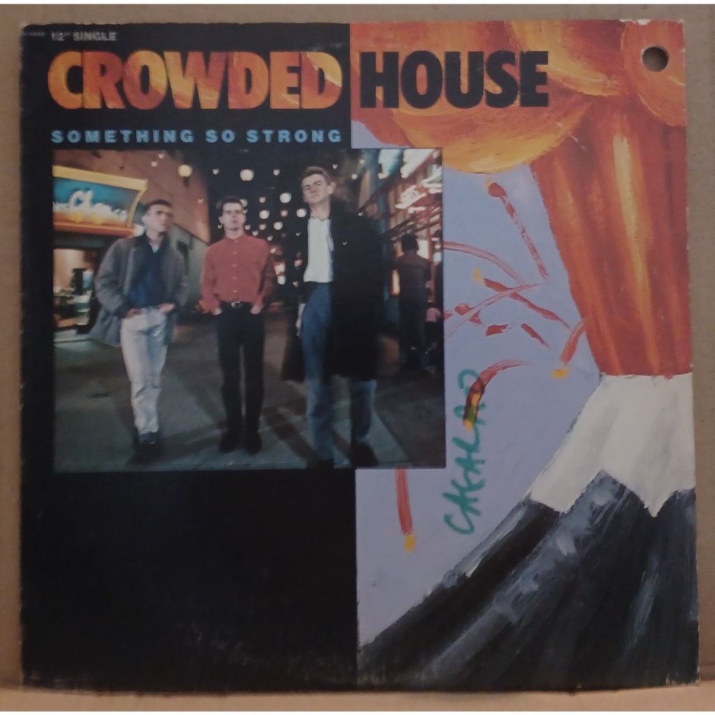 LP Disco De Vinil Crowded House - Something So Strong - Importado Raro LP EX Capa VG C/ Escrita e Furo Ler Descrição