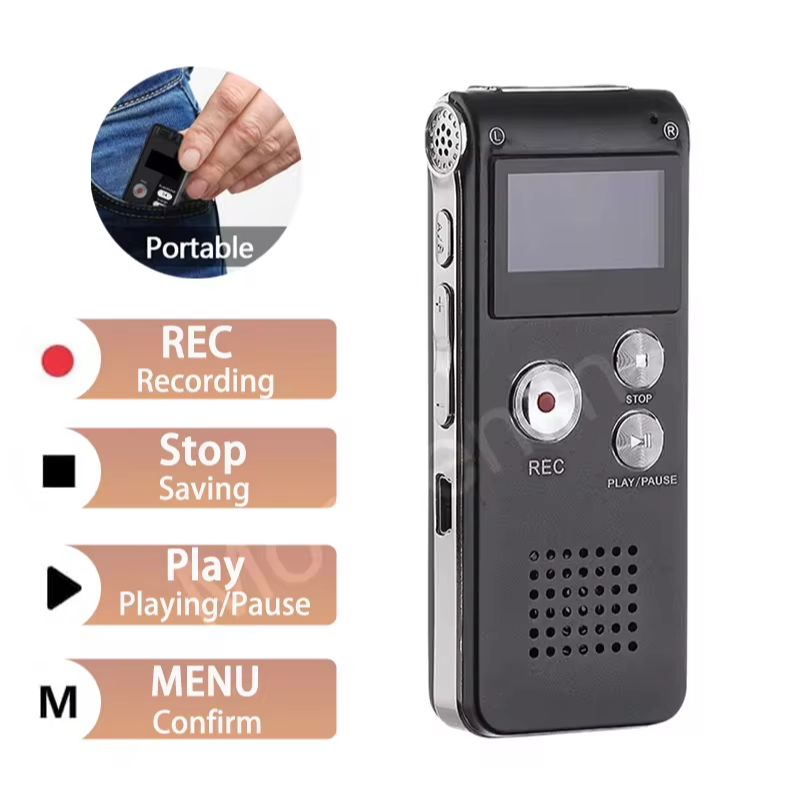 Gravador Espiritual Digital – Capture Vozes do Além, Ativado por Voz, 8GB MP3, Função de Repetição A-B