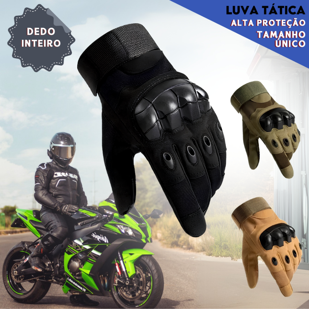 Luva de Motoqueiro Motoboy - Proteção para Motoboy e Pilotos Resistente e Confortável  - Nosso Lar