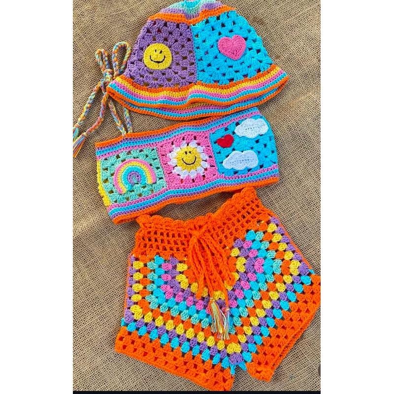 conjunto crochê bebê verão em Oferta na Shopee