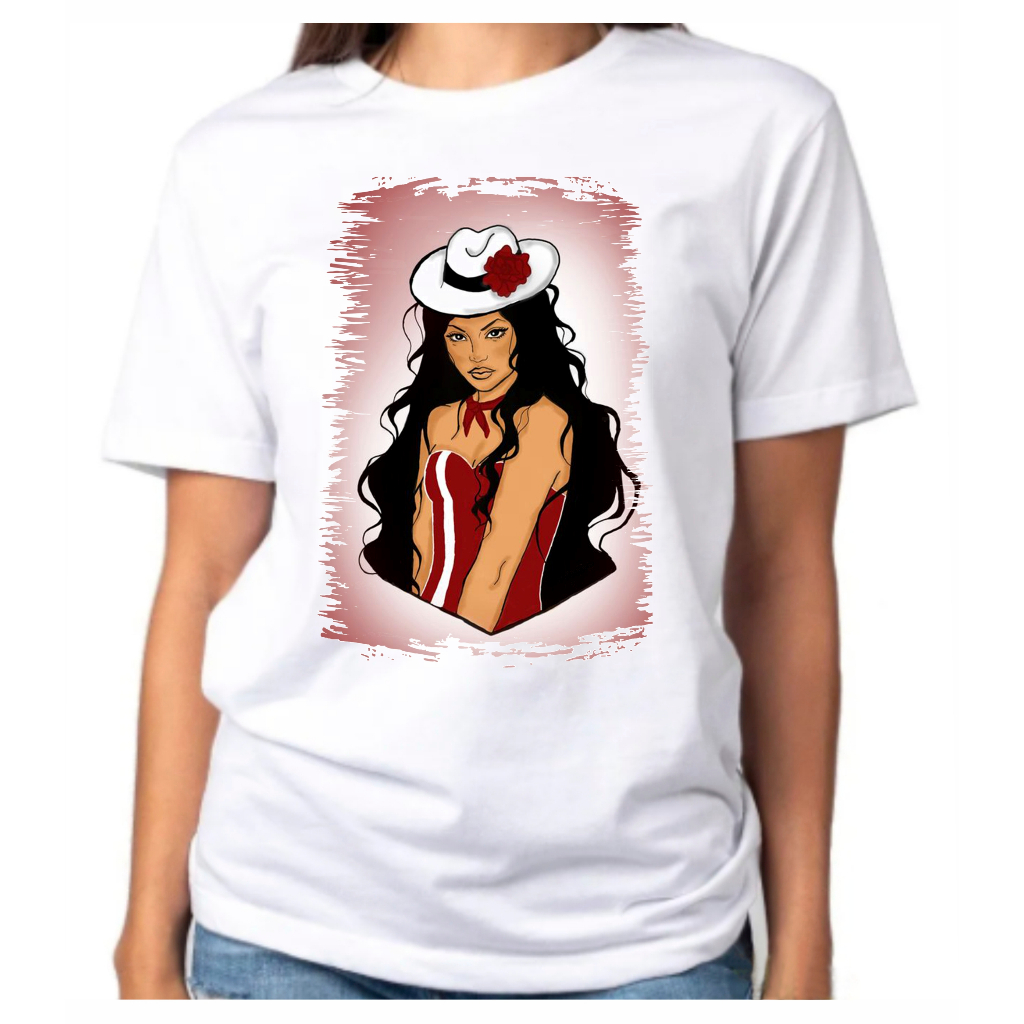 Camiseta Baby Look Raglan Feminina ou Camiseta Raglan Unissex Religião Maria Navalha Umbanda 124