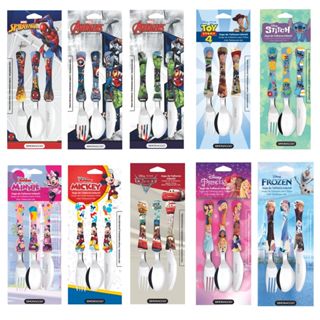 Talher Infantil Inox Garfo Colher Faca Mickey Disney Carros Princesas Minnie Frozen Toy Story em Oferta na Shopee