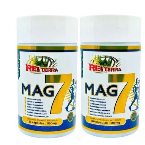 Kit 2 Magnésio 7 Em 1 Com 120 Cápsulas - Rei Terra em Oferta na Shopee