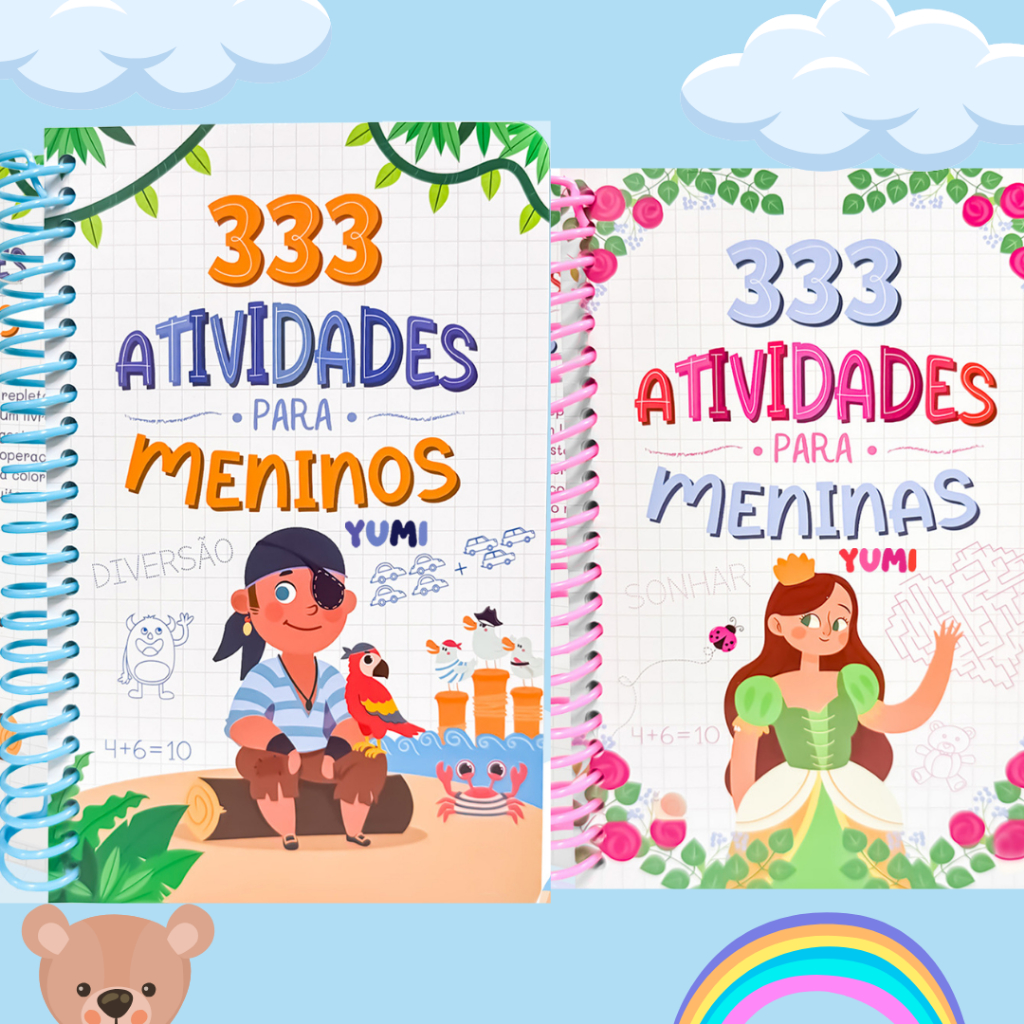 Coleção Livro Infantil 333 Desenhos Atividades Em Espiral Para Meninas Meninos Criança Colorir em Oferta na Shopee