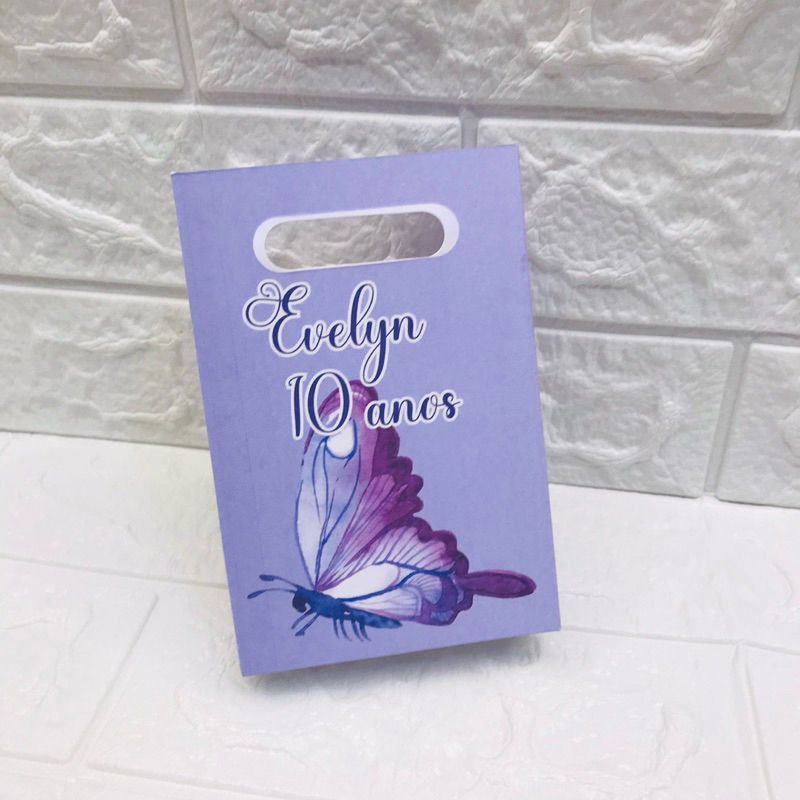 Sacolinha personalizada Borboleta/ lembrancinha de aniversário
