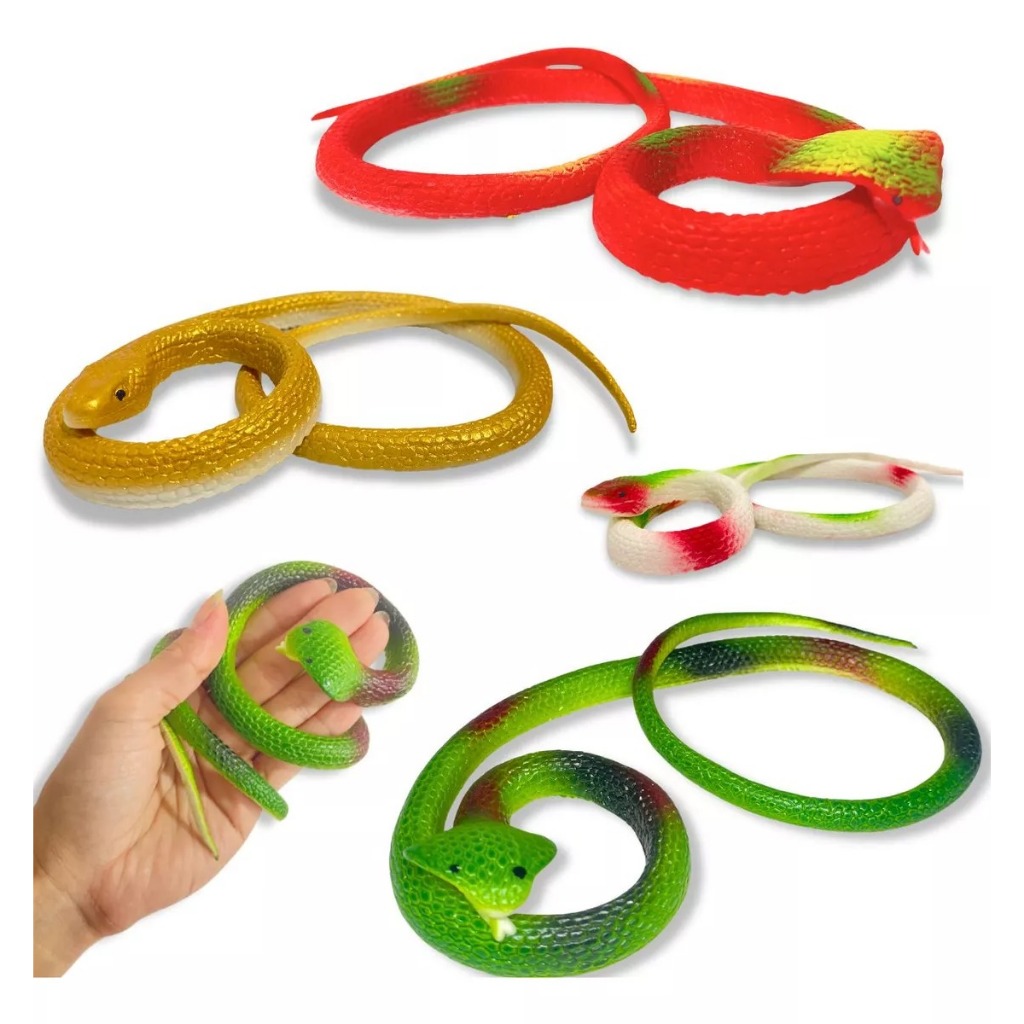 Kit 2 Cobras Falsas De Brinquedo Realista Grande De Borracha em Oferta na Shopee