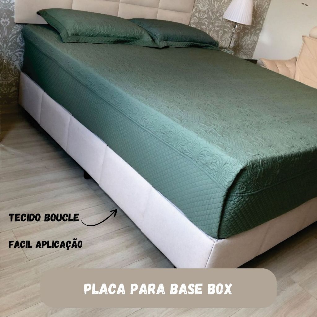 Placa para Base Box Casal Queen e King Tecido Boucle 14 Modulos 25cm Altura