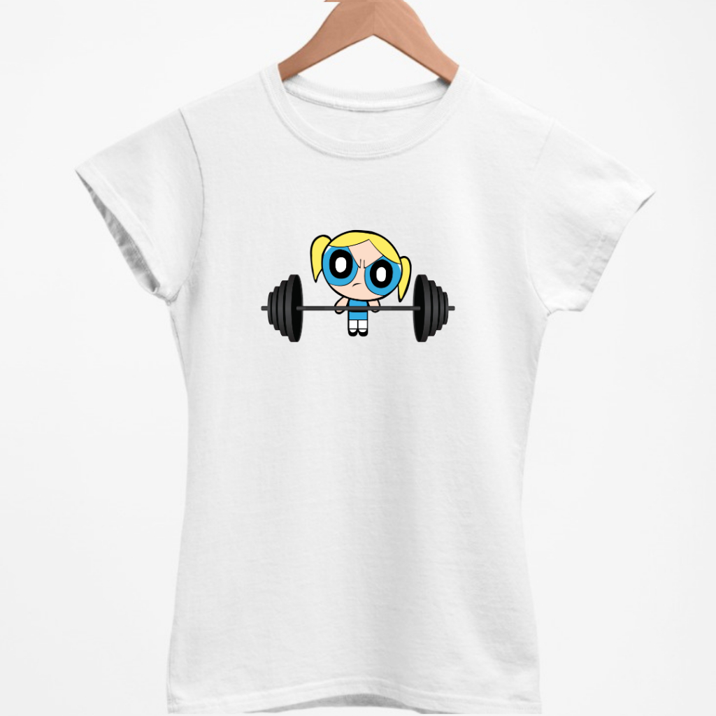 Camiseta Feminina Baby Look blogueira Academia malhação fitness Gym Lindinha as meninas super poderosas