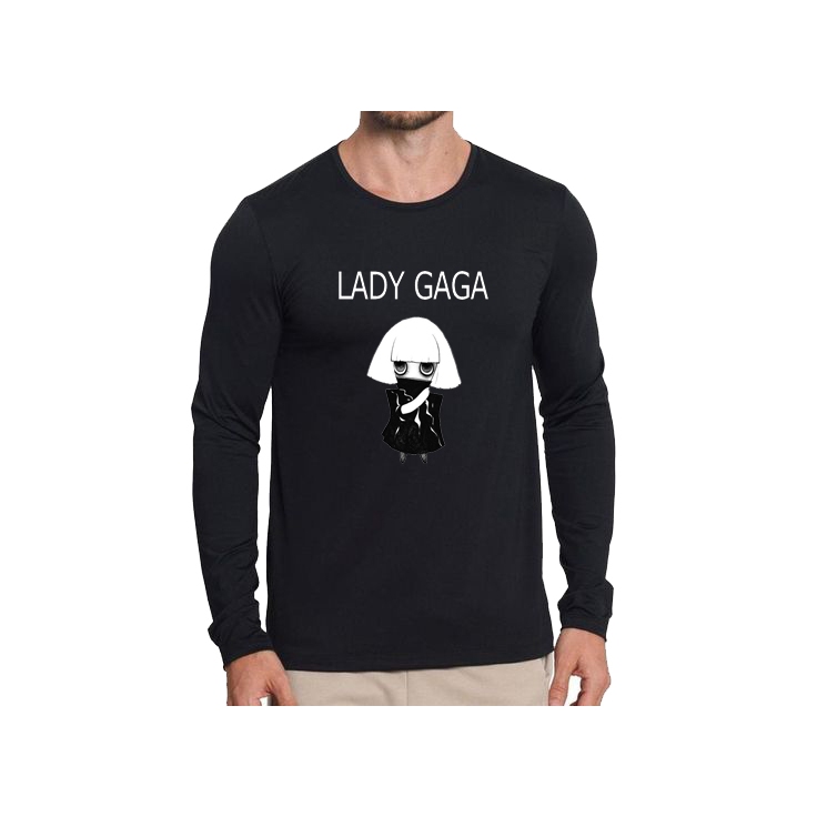 Camisa manga longa unissex lady gaga music pop camiseta algodão Just Dance