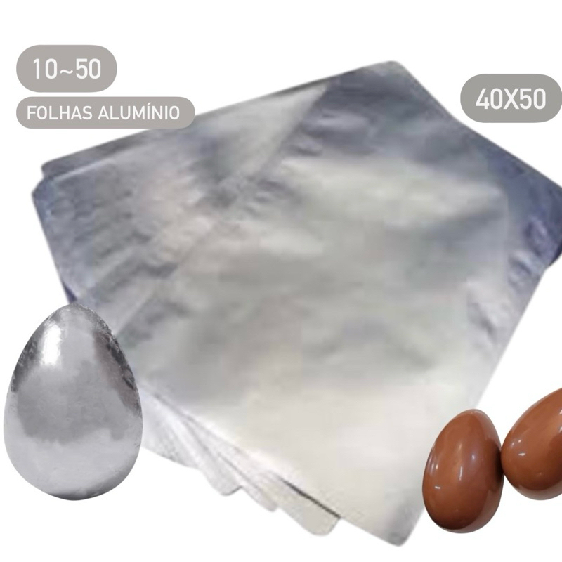 10~50 KIT Embalagem Ovo De Páscoa Papel Chumbo Alumínio 40x50  páscoa 2025 em Oferta na Shopee