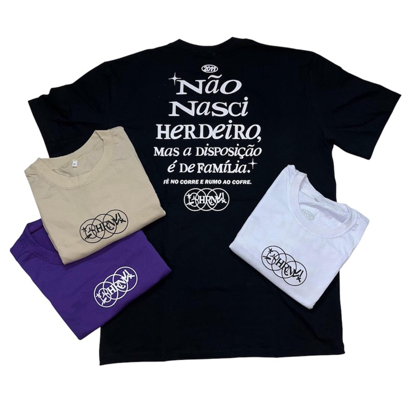 Camiseta Não Nasci Herdeiro Mas A Disposição É de Família Oversized StreetWear 100% Algodão em Oferta na Shopee