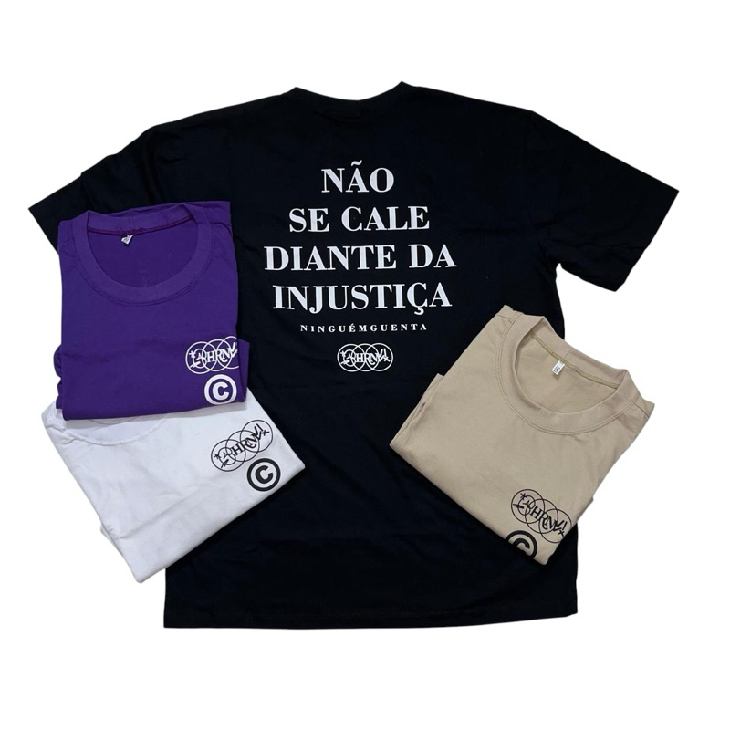 Camiseta Não Se Cale Diante da Injustiça Oversized StreetWear 100% Algodão em Oferta na Shopee