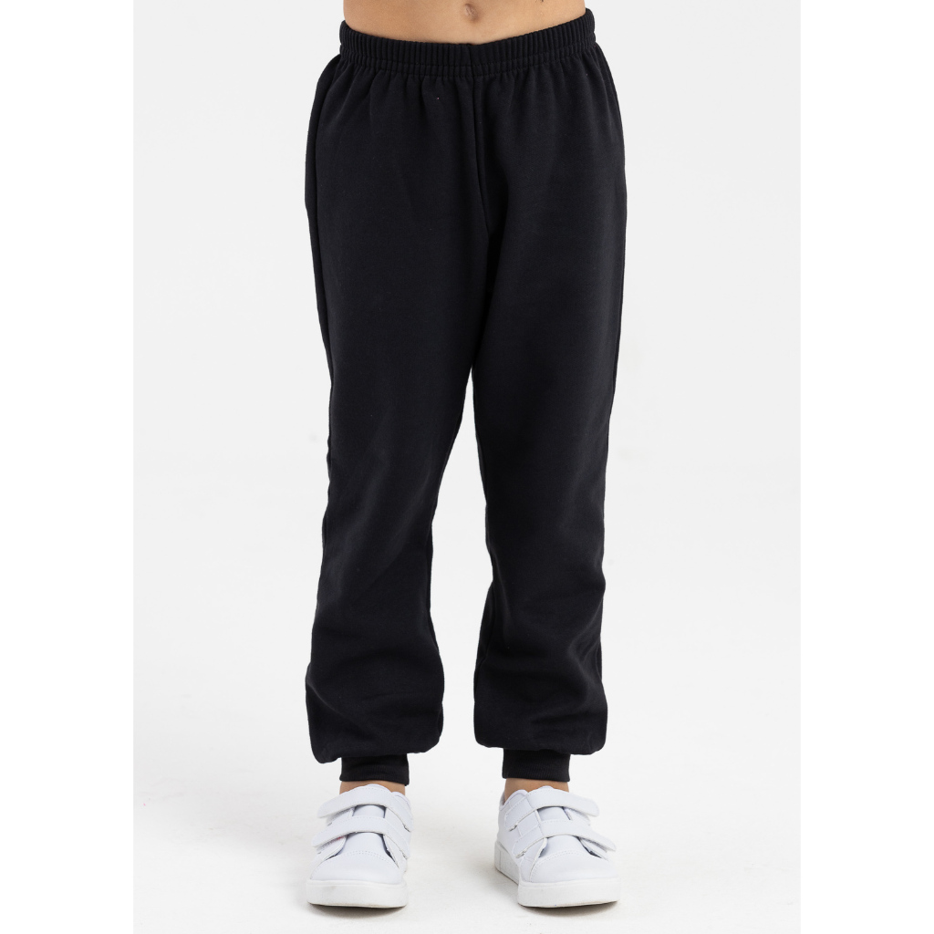 Calça Moletom Peluciada Infantil Unissex Preto