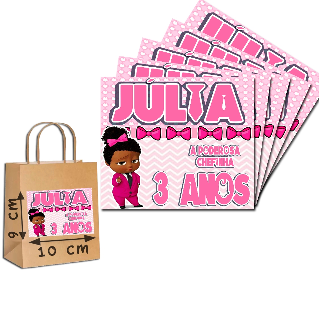 Adesivos Rótulos para Sacolinha Surpresa Tema A Poderosa Chefinha 10cm x 9cm para Lembrancinhas de Festa.