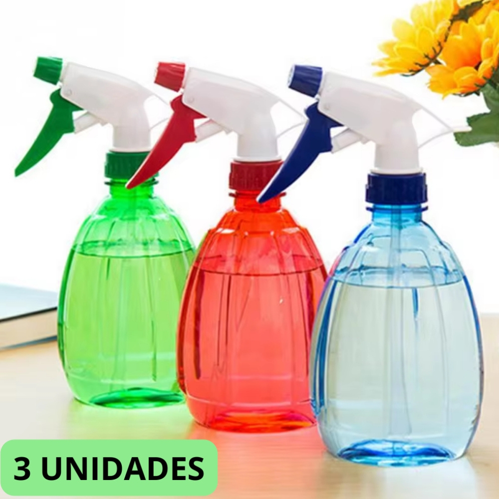 Kit 03 Pulverizador Borrifador 500ml Frasco Borrifador Oval Color Spray Gatilho Multiuso 500ML - PANAMI