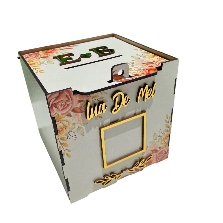 CAIXA LUA DE MEL OU GRAVATA PARA CASAMENTO PERSONALIZADA COM INICIAIS
