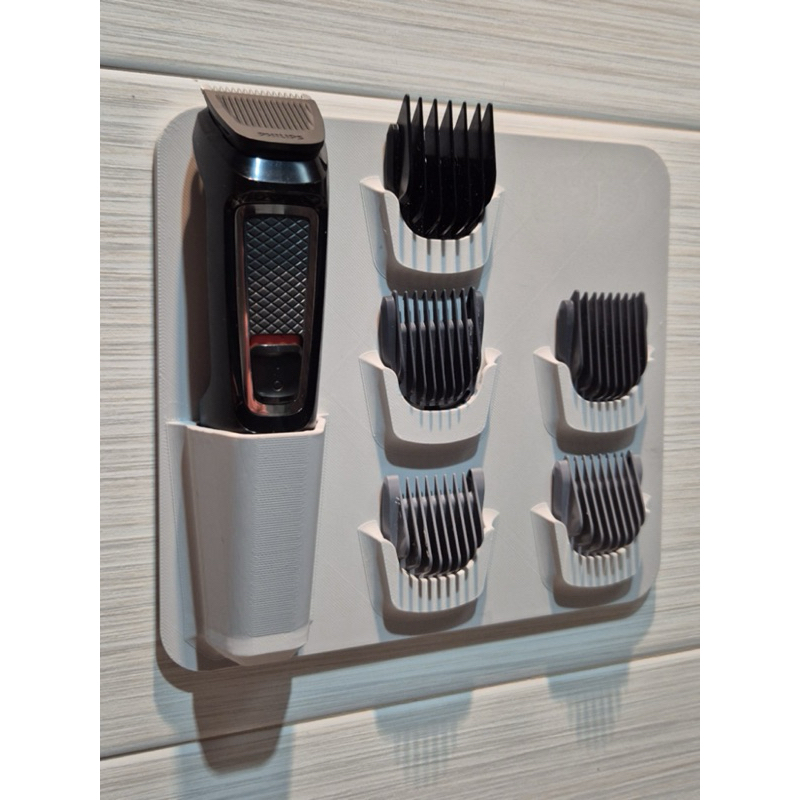 Suporte de Parede para Maquininha Philips e Pentes – Sem Furos, Prático e Organizador